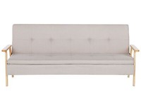 Sofa Schlaffunktion Beige Polsterbezug Modernes 3-Sitzer Schlafsofa Tjorn