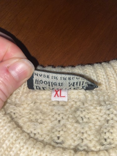 Blarney Wollen Mills Kids Wool Crew Cut Sweater Cream Size XL - Picture 4 of 12