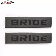 Gray 2X Seat Belt Cover Shoulder Pads Fabric Racing Seat Material