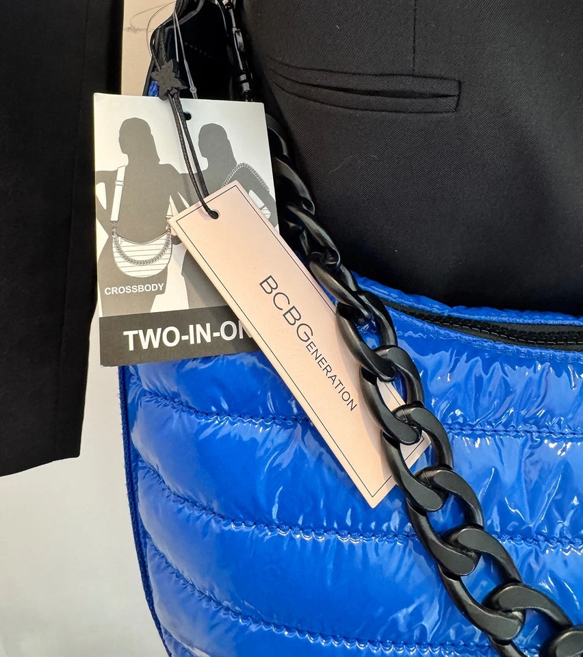 Bolsa de mão BCBGeneration ombro tiracolo azul buffer 2 em 1 Hobo nova com etiquetas - Imagem 4 de 4