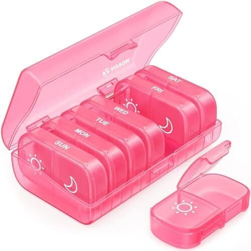 Weekly Pill Box Organizer 7 Day Medicine Storage Case 2 Times a Day Daily AM PM