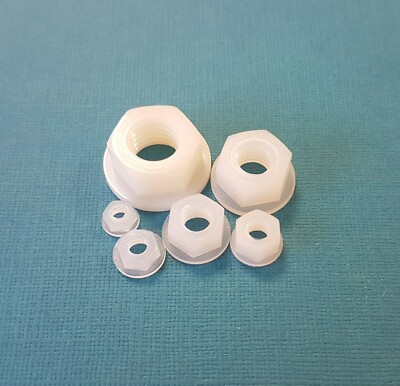 Nylon Kunststoff Kombimuttern/Unterlegscheibe Kontermutter/Flansch M3 - M16 DIN 6923
