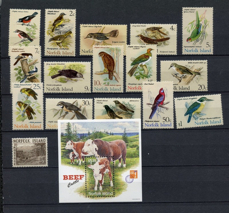 KMC4076-Norfolk Islands #18, 126-140, 616a (N709) All Different, MNH,VF, CV$95.7