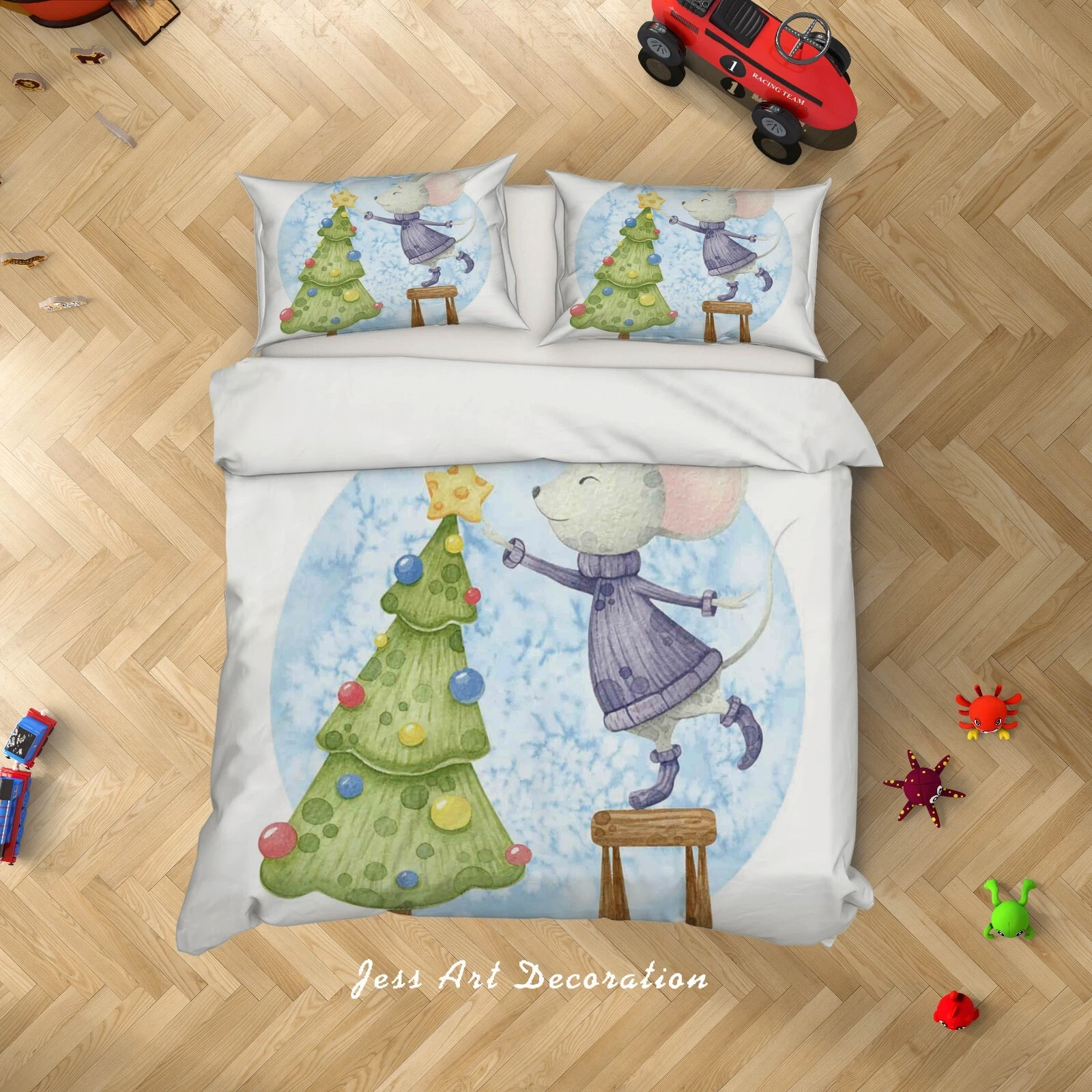 3D Mouse Christmas Tree Kids Quilt Cover Set Duvet Cover Bedding Pillowcases