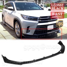 For Toyota Highlander 2017-2019 Glossy Black Front Bumper Lip Spoiler Protector For Toyota Highlander 2017-2019 Glossy Black Front Bumper Lip Spoiler Protector