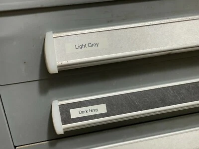 FITS STANLEY VIDMAR Vidmar Drawer Label Edge Backing Cover Stanley Plastic Light Grey 22" x 1.25"