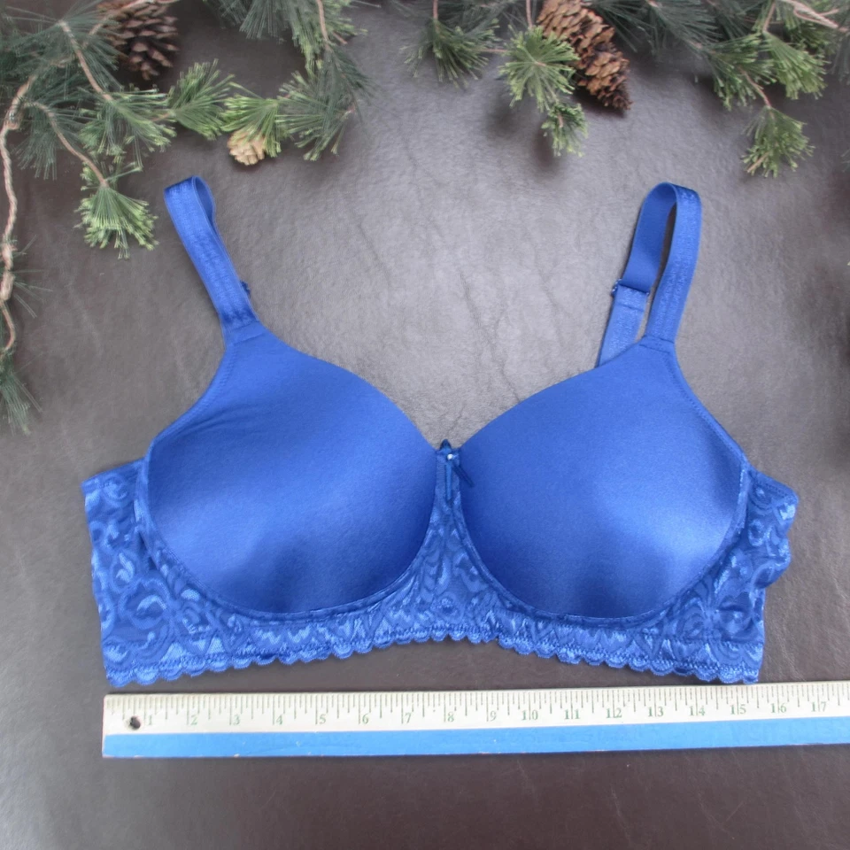 Jodee Sujetador Mujer 40B Azul Estilo 804 Con Aros Encaje Cobertura Completa Acolchada Camiseta Foto 2 de 4