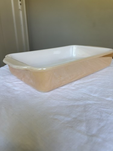 Vtg Anchor Hocking Fire King Peach Lustre 1 1/2 Qt Bread Loaf Pan 410 BakingDish - Picture 4 of 15