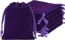 10 Pcs Velvet Bags with Drawstring, 3 X 4 Inch Little Purple Jewelry Pouches Gif