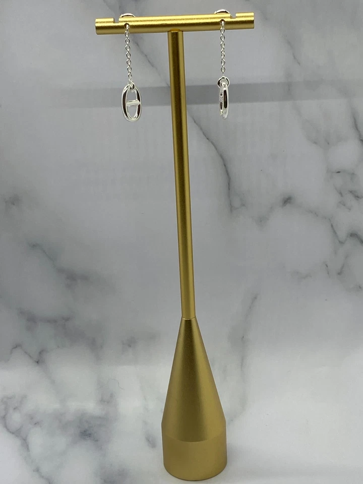 Auth HERMES Silver Tone Pendant Earrings - Pre owned / LW5748 - Image 4 of 4