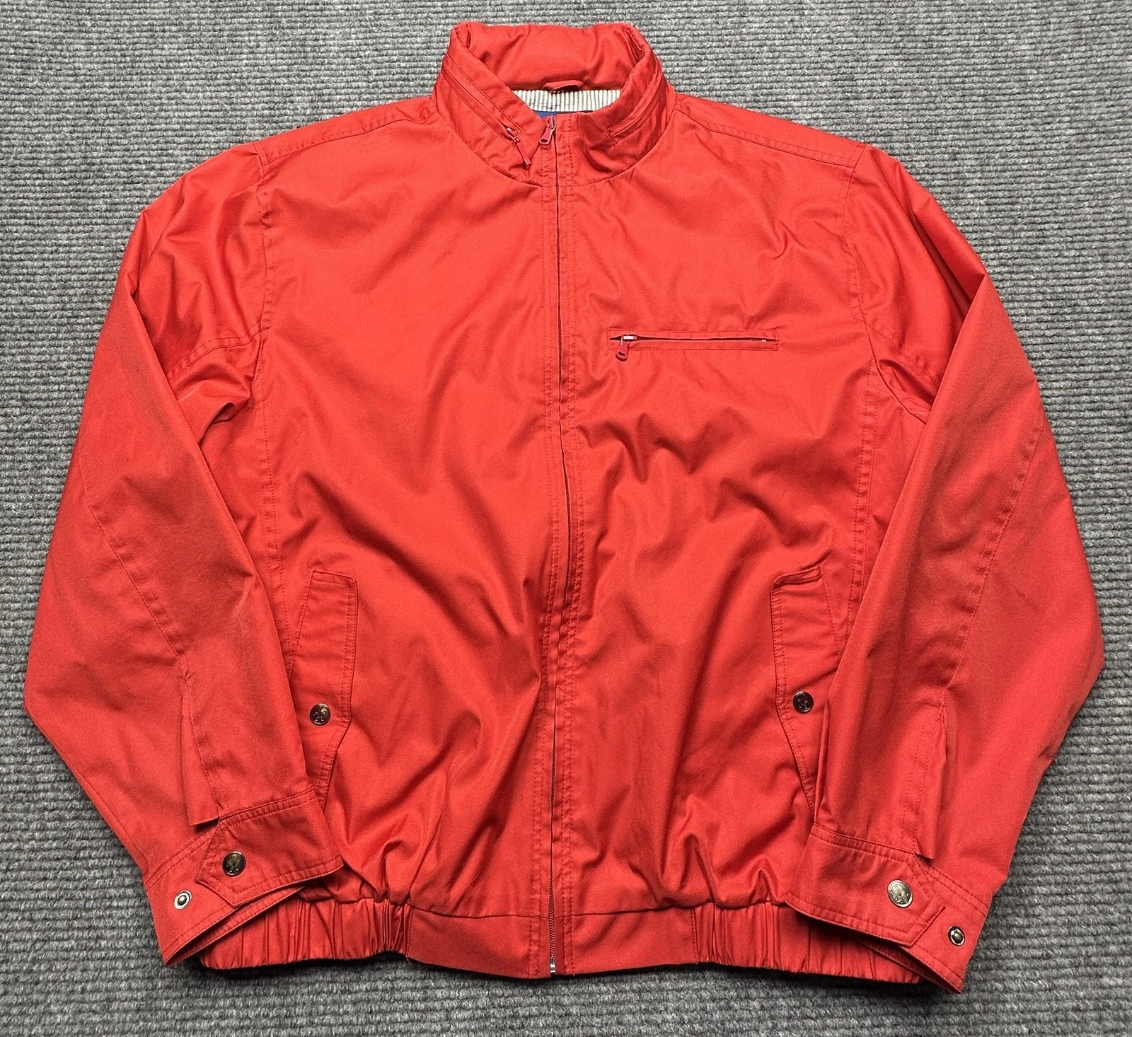 Haspel Jacket Mens XL Red Microfiber Lined Windbreaker Full Zip Pockets