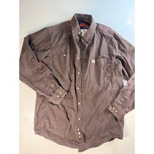 Riggs Workwear Wrangler Button Down Mens Medium Brown Excellent Cotton Twill