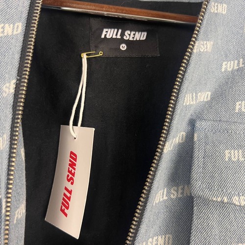 NWT Full Send by NELK full zip denim utility jacket removable hood fleece lining - Picture 8 of 10