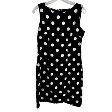 Alyx Women's Dress 10 Black White Dot Sleeveless Misses Size Medium M