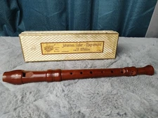 Vtg Johannes Adler Magnamusic Recorder A440 C Sopran Origional Box Germany