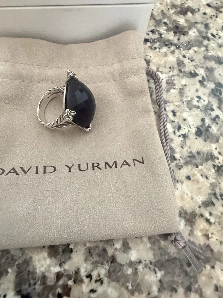 Anillo DAVID YURMAN 15x15mm Amatista Cojín En Punta Diamante Talla 6.5 Foto 4 de 4