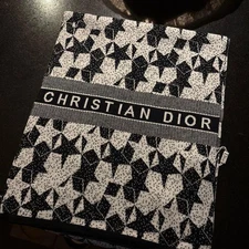 Dior Scarf 70.9in x 12.6in Luxury Authentic Elegant Black