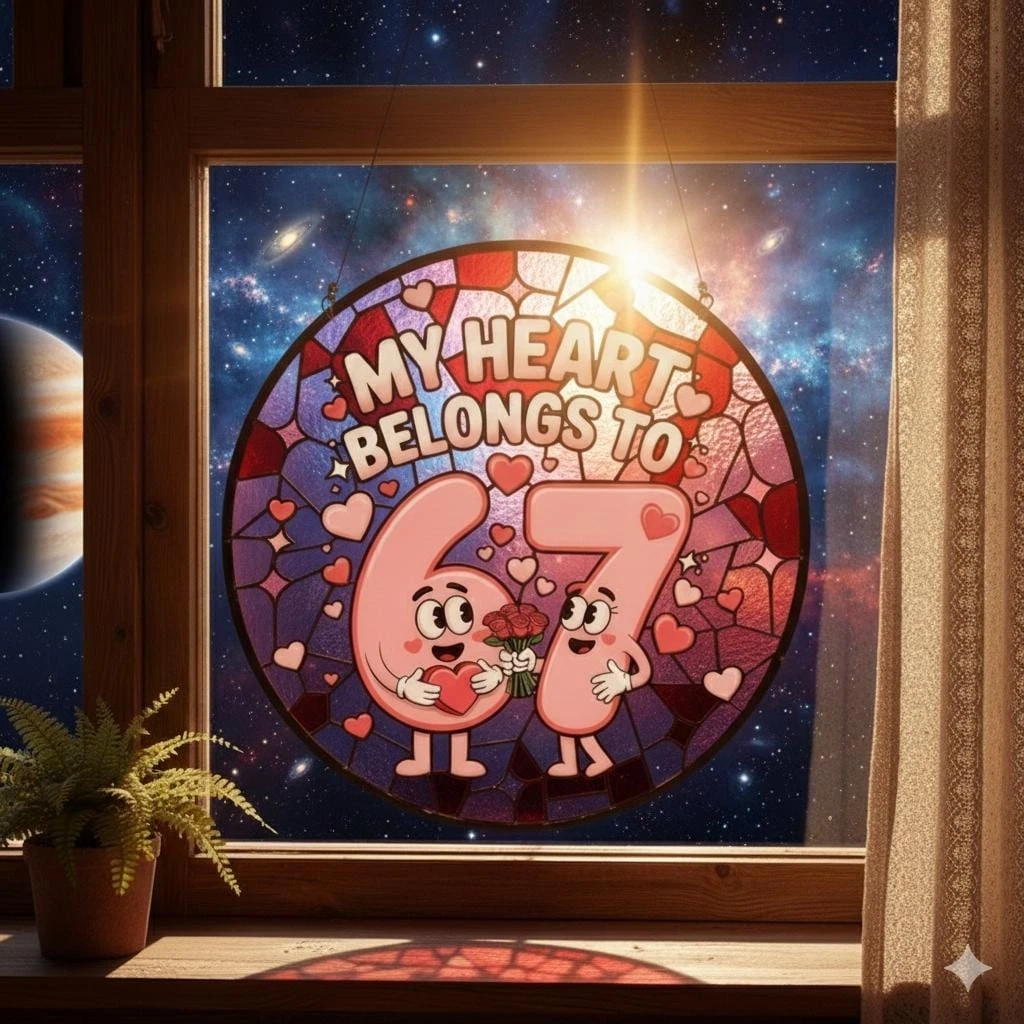 Romantic Couple Window Suncatcher, Stained Glass Style Valentine Gift