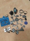 Vintage Sterling Silver Jewelry lot charms rings earrings