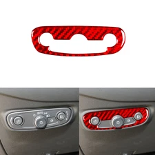 Red Carbon Fiber Inner Headlight Switch Cover Trim For Chevrolet Equinox 2017-22