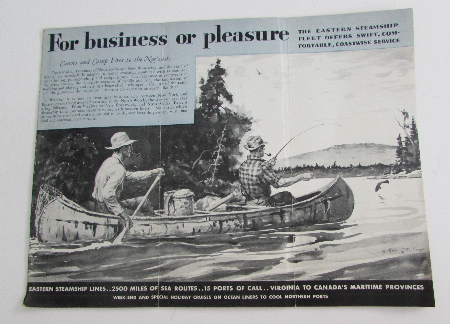 1935 Eastern Steamship Lines Schedule Time Table Old Dominion Yarmouth