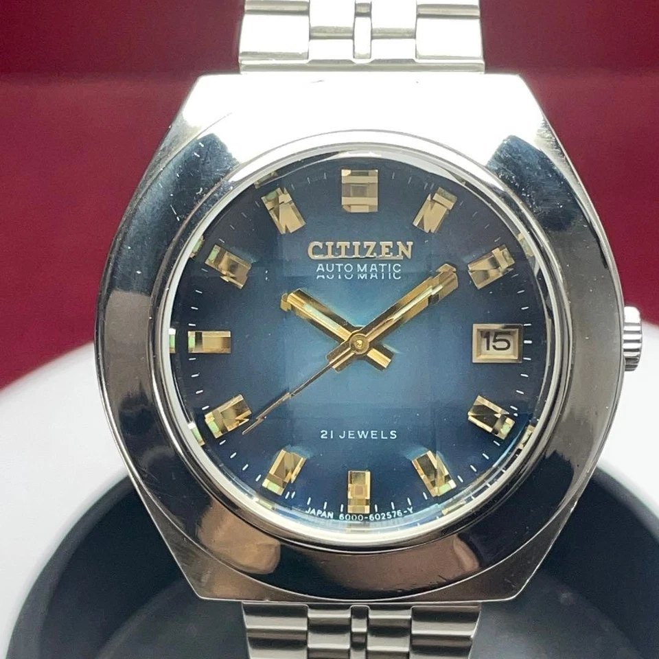 Citizen Automatic Vintage Watch 21 Jewels Blue Gradient Dial 9 Facet Glass - Image 2 of 4