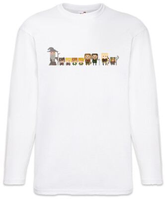 Pixel Fellowship Langarm T-Shirt Lord of Fun Frodo Sam Gamer 8 Bit the Rings