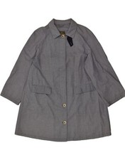 Herno Womens Overcoat Uk 18 Xl Navy Blue Gingham Ax34