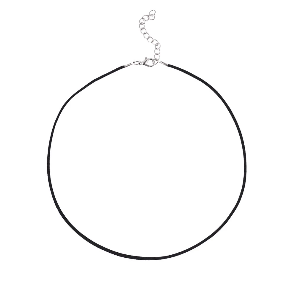 100 Hebras 17.7" Imitación Gamuza Cordón Collares Bases Hierro Langosta Cierre Negro 2.5mm Foto 4 de 4