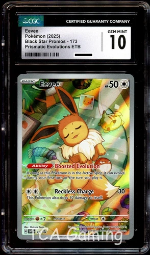 CGC 10 GEM MINT Eevee SVP173 SVP HOLO Elite Trainer PROMO 173 Pokemon Card