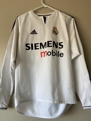2003-2004 Adidas Real Madrid David Beckham Long Sleeve Home