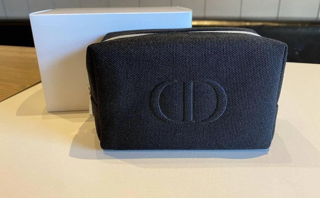 Dior Makeup Bag Cosmetic Pouch Black with Box Promo Gift