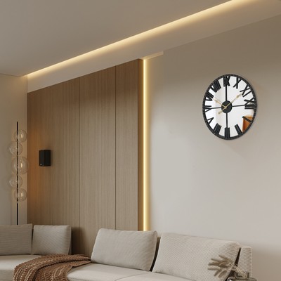 24'' Modern Romand Number Large Wall Clock Mirror Surface Acrylic 3D Art Decor