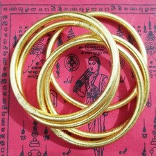 Brazalete Brazalete Hoja Oro Suerte 5 piezas Atraer Éxito Fortuna Buda Tailandés Amuleto