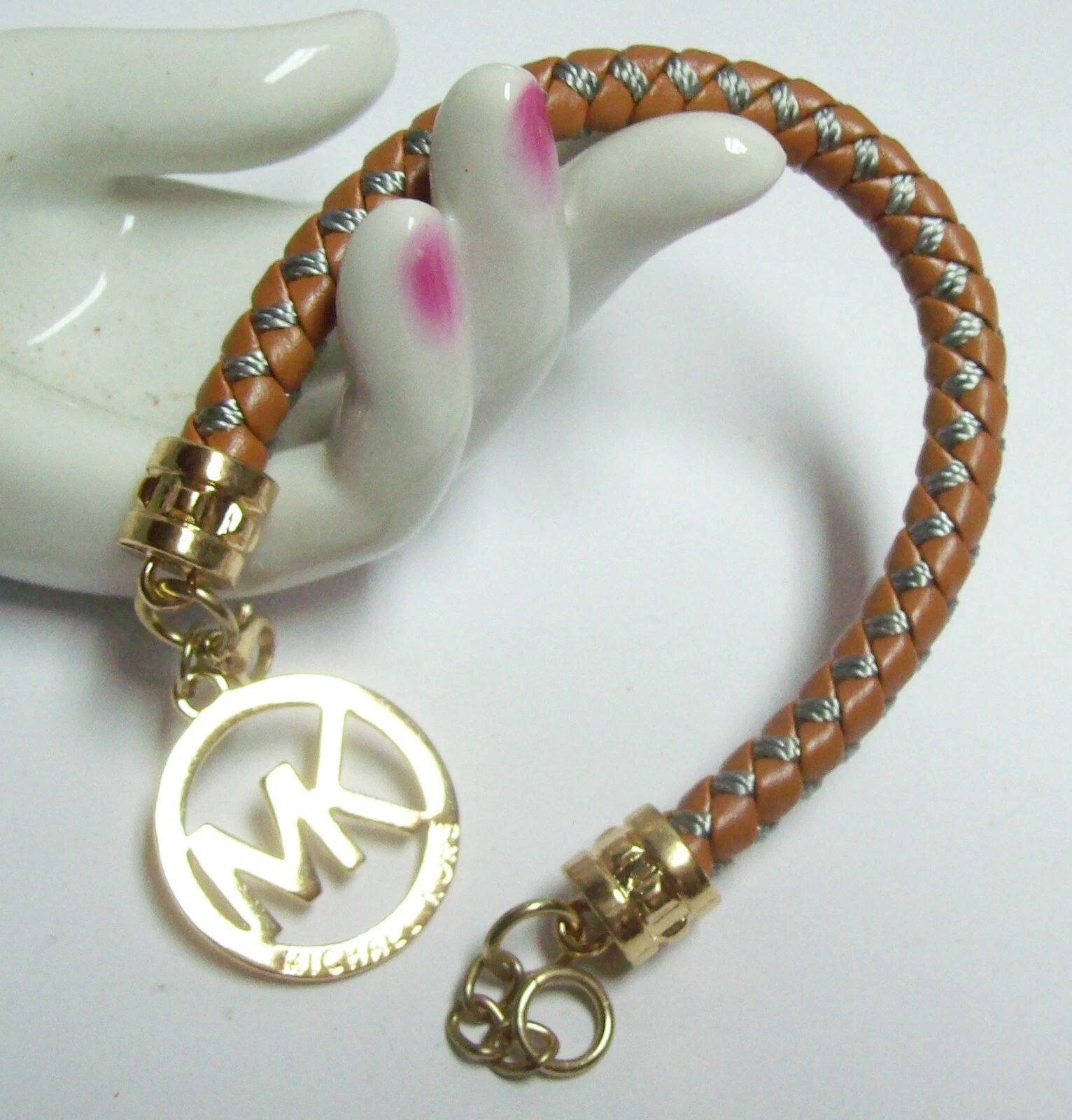 MICHAEL KORS Bracciale in pelle intrecciata