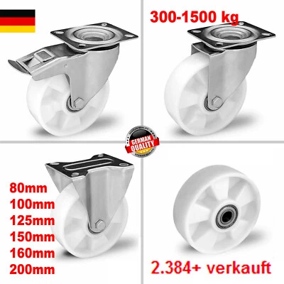 PROCASTORS Schwerlastrollen Transportrolle Polyamid 80 100 125 160 150 200 mm 500kg-1500kg