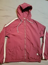 Aeropostale Men Sz LG Windbreaker Track Jacket Mesh Lined Maroon Full Zip Hooded