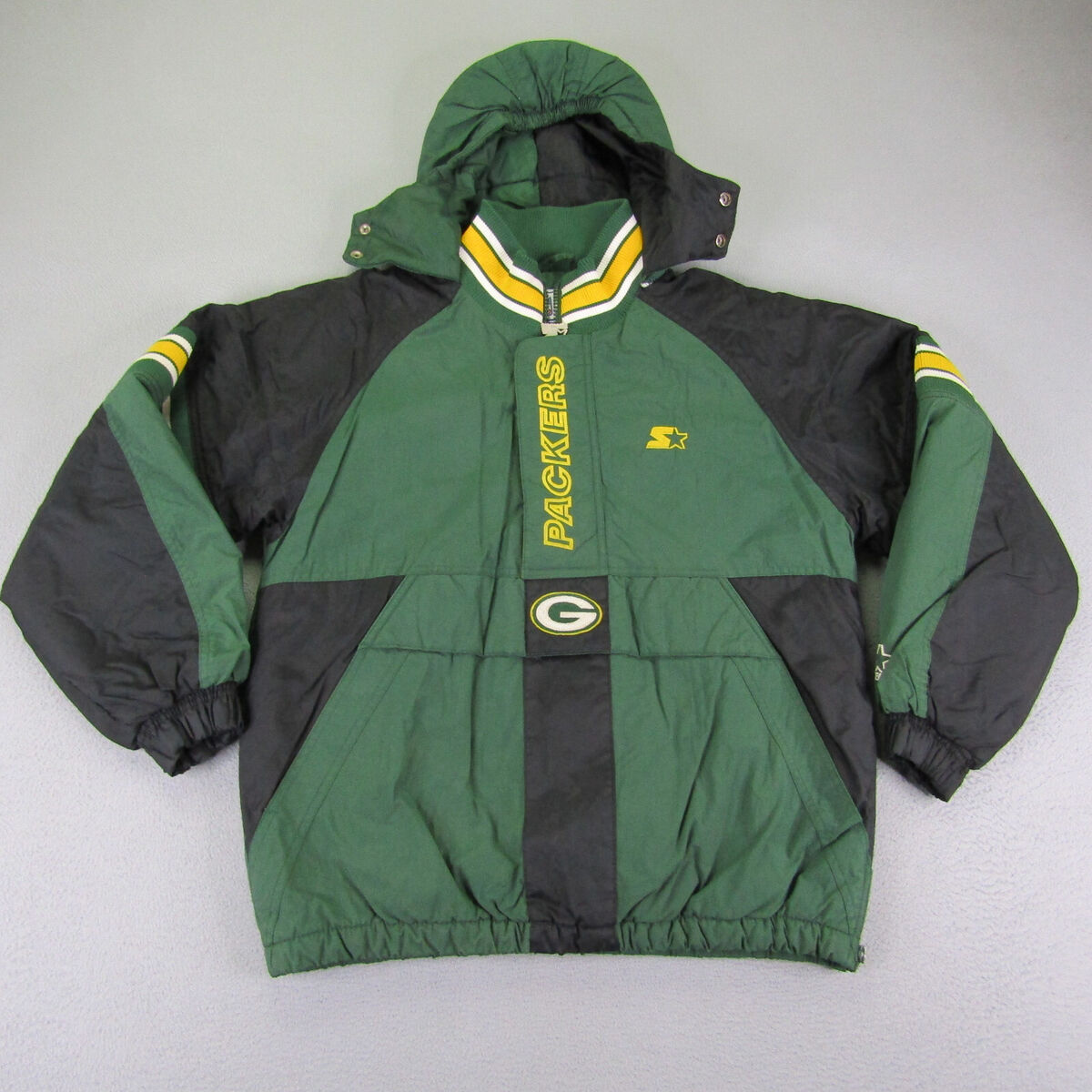 Vintage Green Bay Packers Jacket Kids Large Kangaroo Pocket Vintage Green Bay Packers Jacket Kids Large Kangaroo Pocket