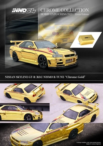 Inno64 Nissan GT-R R34 Nismo R-Tune GTR Bejing expo chrome black gold sliver - Picture 6 of 12