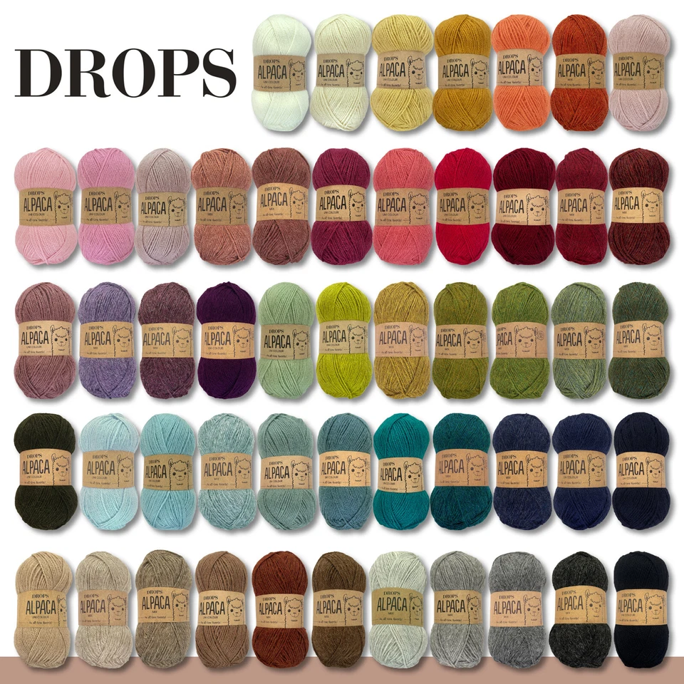 Drops 5 x 50 g Alpaca Alpaka Wolle Garn Häkeln Stricken weich 47 Farben