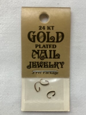 Winning Nails Nail Jewelry 24 kt Gold Plated 3 per package - Cursive Letter C