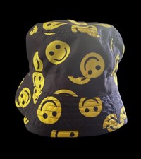 Smiley Face Bucket Hat Beach Pool Hat Emoji NWOT Adult Unisex Summertime FUN