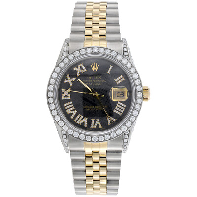 Rolex DateJust 16013 Diamant Armbanduhr 18K Gold/Stahl 36mm Meteorit Dial 5.40