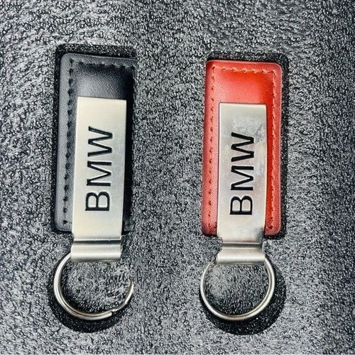 BMW Car Dealer Keychain Key Fob Ring Black / brown Leather Ferman Tampa Florida - Picture 4 of 7