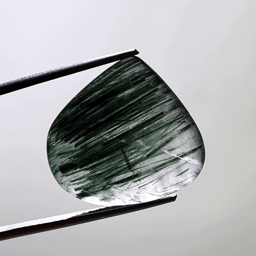 Forest Needles~ 5 PC Natural Green Rutile Quartz 17mm-20mm Cabochon Gemstone Lot - Picture 5 of 13