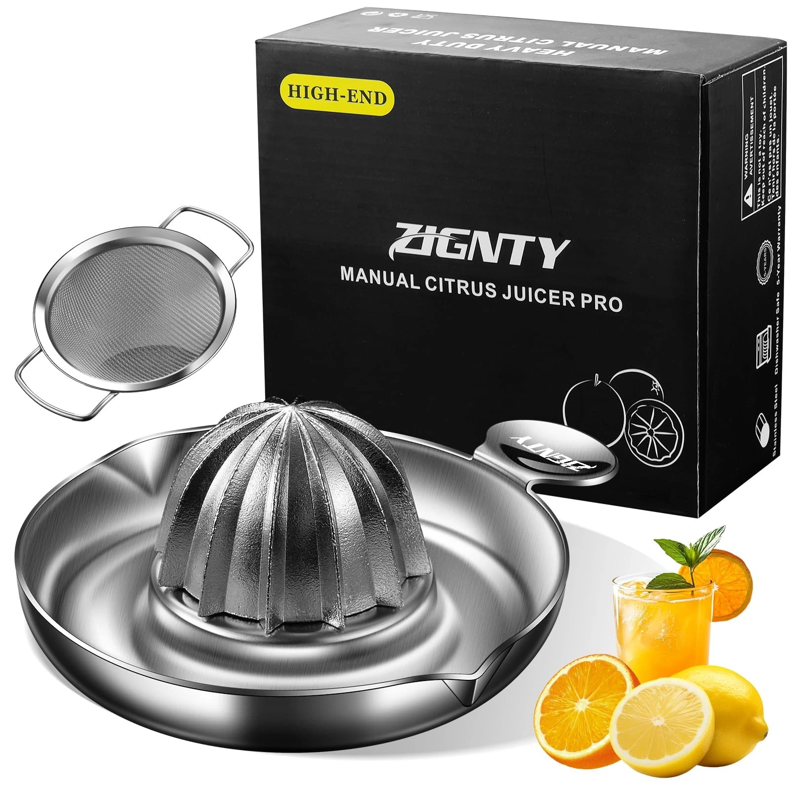 Lemon Squeezer Stainless Steel, Heavy Duty Hand Manual Citrus Juicer, Premium...