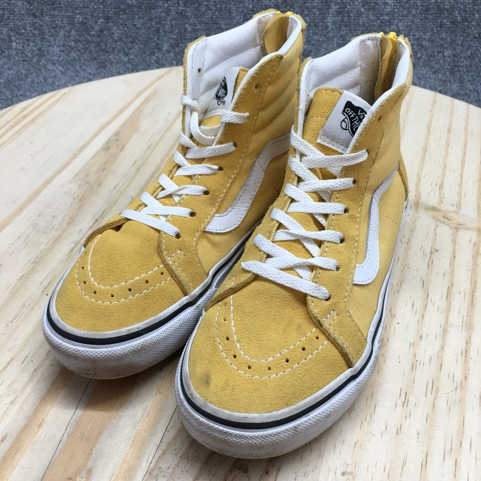 Tênis VANS Shoes Youth 4 Off The Wall skate cano alto camurça amarela - Imagem 3 de 4