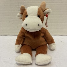 Pre-Owned/Used*Ty Beanie Baby Bessie the Sitting Brown/White Cow