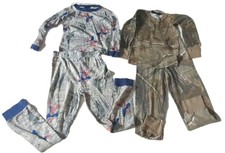 2 Pairs Of 2 Piece Boys Size 8 Pajamas Spiderman And Hunting Camo Pjs Pre Owned