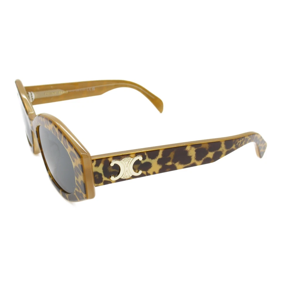 CELINE 太阳镜 眼镜 40238U47A 醋酸纤维 棕色 豹纹 深灰色 全新 女式 — 第 2/4 张图片